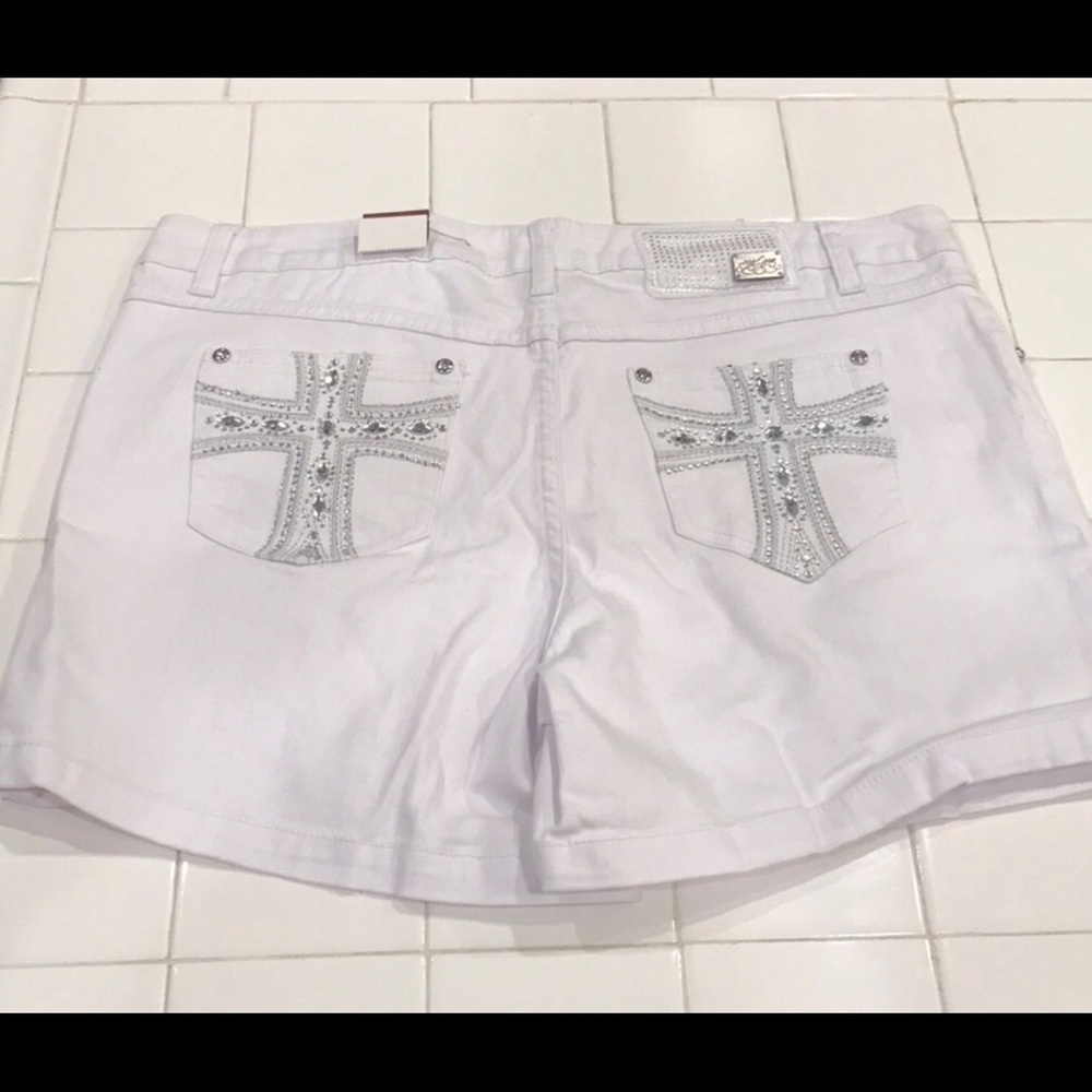 White Denim Shorts 14